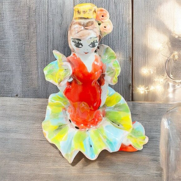 Vintage Hand Made RedWare Pottery Spanish Dancer Artist Signed Figurine Decor - Picture 1 of 12